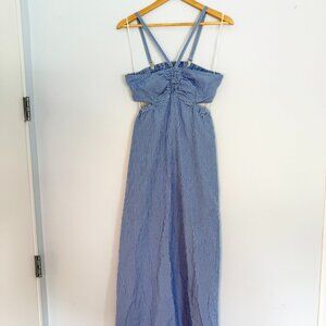 Tibi Gingham bandeau / halter dress